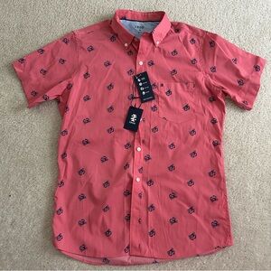 IZOD Men's Short Sleeve Button Down Collar Shirt NWT